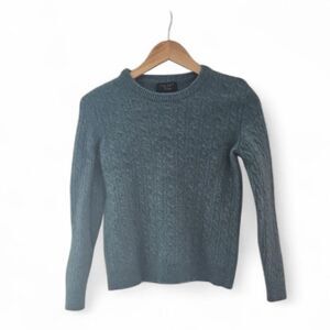 Club Room 100% Cashmere Sweater Sz XS Blue Cable Knit Soft Classic Minimalist